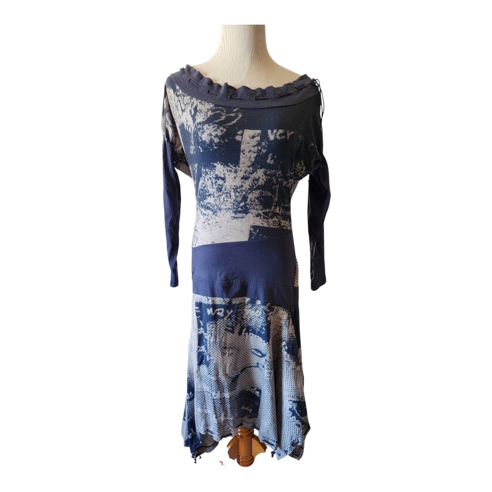 Desigual Blue Dolman Sleeve Dress for Work